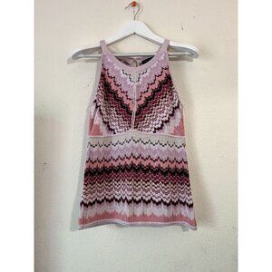 White House Black Market Womens Purple Printed Sleeveless Knit Halter Top Medium